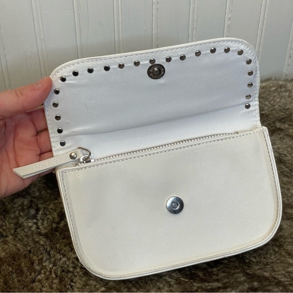 Y2K Bebe White Rhinestone belt bag fanny bag - Picture 6 of 13